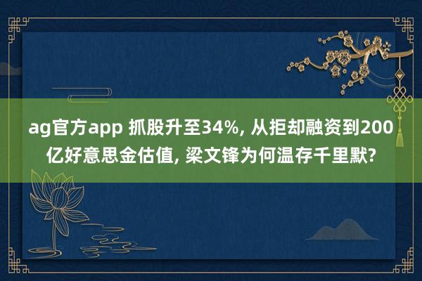 ag官方app 抓股升至34%, 从拒却融资到200亿好意思金估值, 梁文锋为何温存千里默?