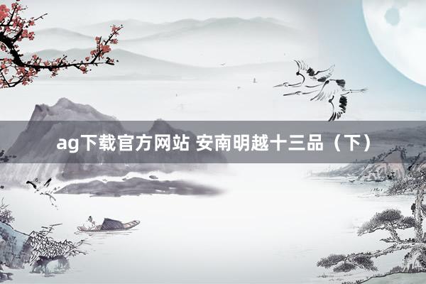 ag下载官方网站 安南明越十三品（下）