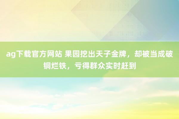 ag下载官方网站 果园挖出天子金牌，却被当成破铜烂铁，亏得群众实时赶到