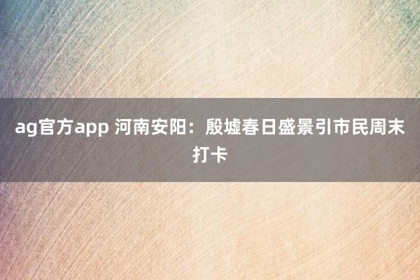 ag官方app 河南安阳：殷墟春日盛景引市民周末打卡