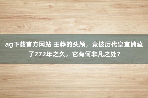 ag下载官方网站 王莽的头颅，竟被历代皇室储藏了272年之久，它有何非凡之处？