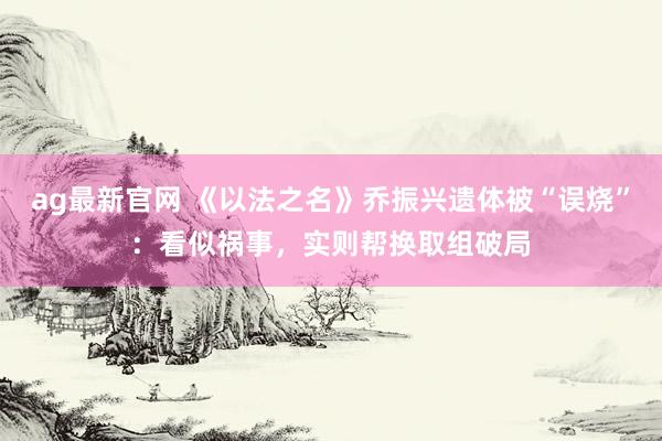 ag最新官网 《以法之名》乔振兴遗体被“误烧”：看似祸事，实则帮换取组破局